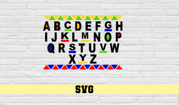 Alphabet Colorful Triangle Border: Graphics for Crafts