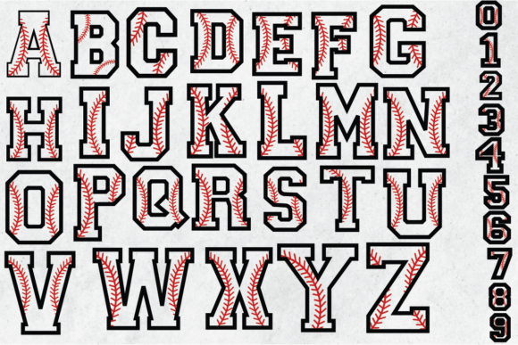 Baseball Letters and Numbers SVG: Graphics for Crafts