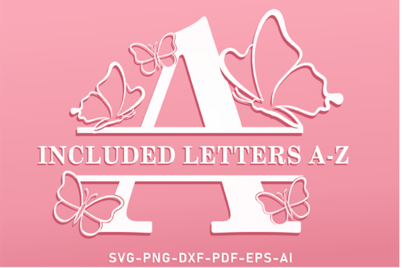 Butterfly Monogram Split Letters: Graphics for Crafts