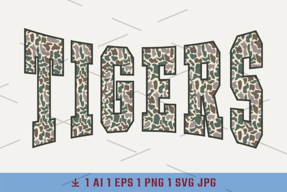 Camo Tigers: Bold Graphics & Illustrations