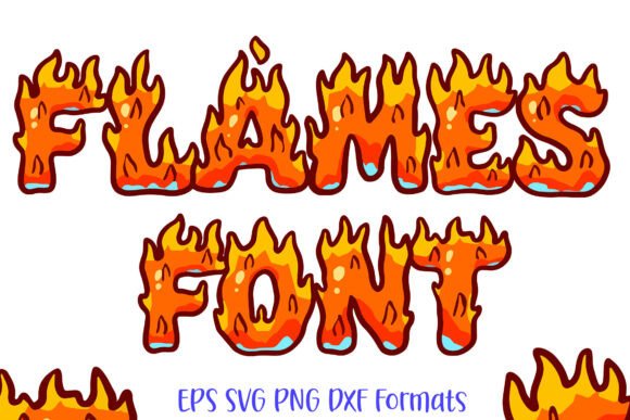 Fire Flames Font: Bold Graphics & Illustrations