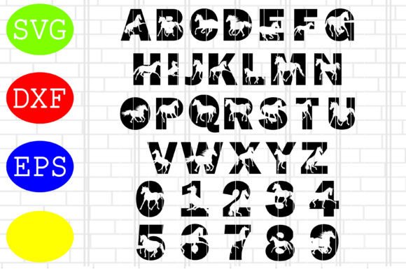 Horse Alphabet Graphics for Crafts & Branding