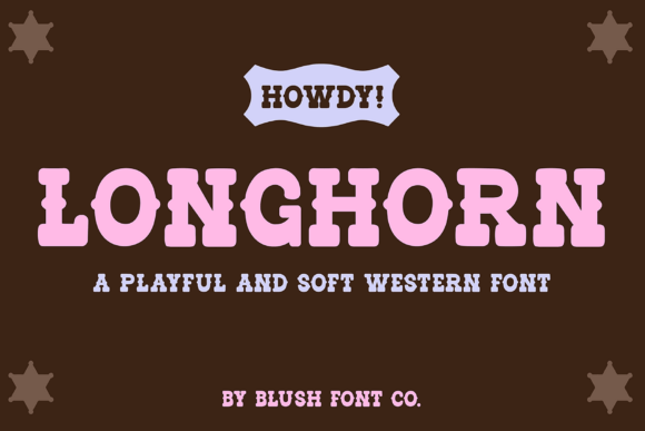 Longhorn Western: A Bold Serif Font for Vintage Embroidery