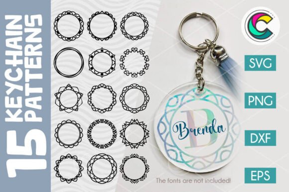 Mandala Keychain SVG Bundle: Crafts & Graphics