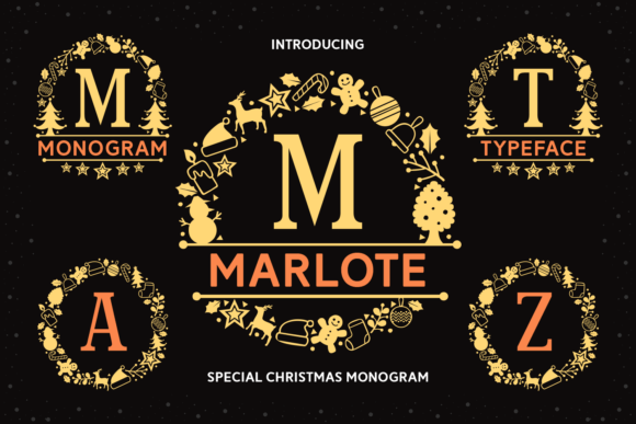 Marlote: A Festive Monogram Font for Holiday Embroidery