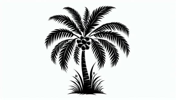 Palm Tree with Coconuts: Premium Graphics & Illustrations