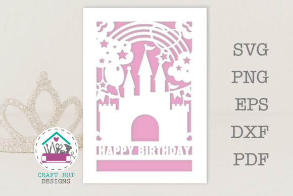 Princess Castle SVG for Laser Cutting Cards