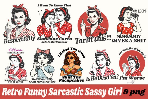 Retro Woman PNG for Crafts and Graphics Branding