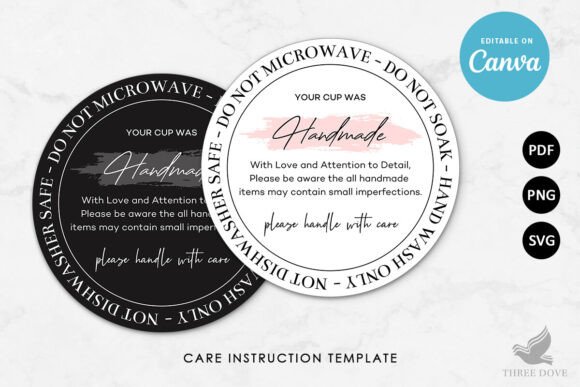 Round Cup Care Card: Graphics & Print Templates