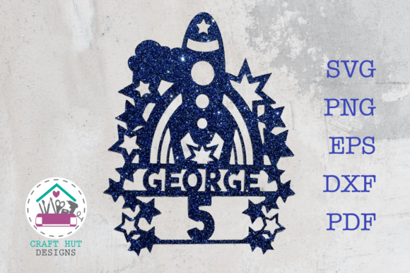 Space Themed Cake Topper SVG for Laser Cutting