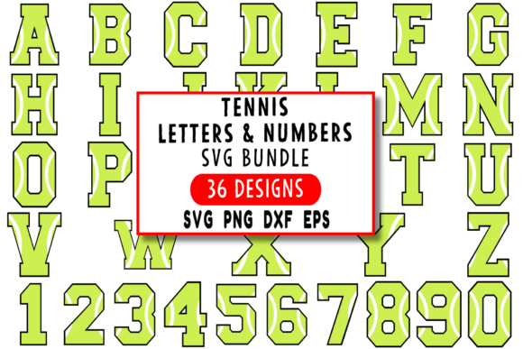 Tennis Letters and Numbers SVG: Sports Graphics for Crafts