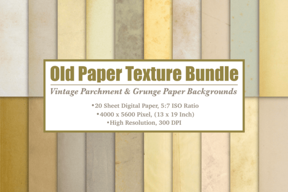 Vintage Old Paper Texture Bundle: Graphics & Textures