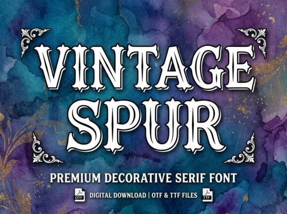 Vintage Spur: A Decorative Font for Bold Crafts