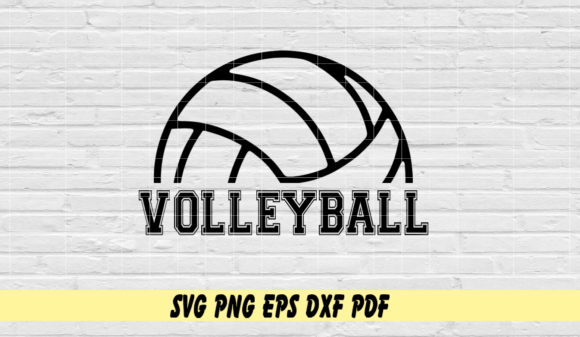 Volleyball with Half Volleyball Graphics for Crafts