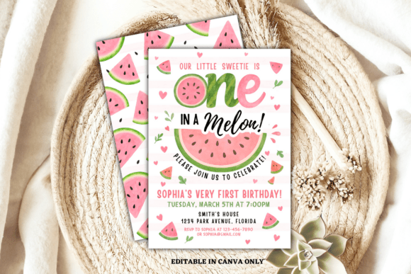 Watermelon Birthday Template: Fresh Graphics & Print